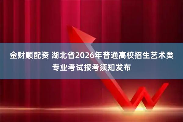 金财顺配资 湖北省2026年普通高校招生艺术类专业考试报考须知发布